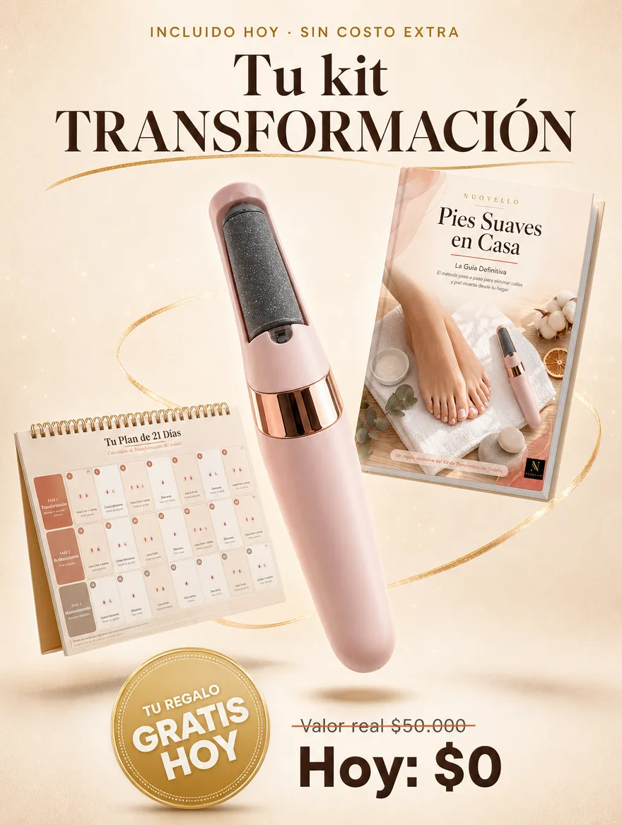 Tu kit transformación gratis al comprar Sedella hoy: lima eléctrica + ebook Pies Suaves en Casa + calendario plan 21 días — valor real $50.000, hoy gratis